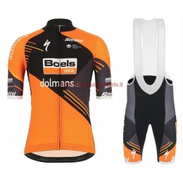 Completo Ciclismo 2019 Boels Dolmans Orange abbigliamento Bici Completo Maglia Ciclismo Corta e Salopette