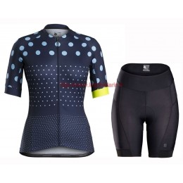 Completo Ciclismo 2019 Bontrager Anara Blu Dot abbigliamento Bici Completo Maglia Ciclismo Corta e Salopette