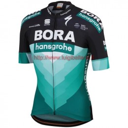 Completo Ciclismo 2019 Bora Squadre nero-verde Maglia Ciclismo Manica Corta