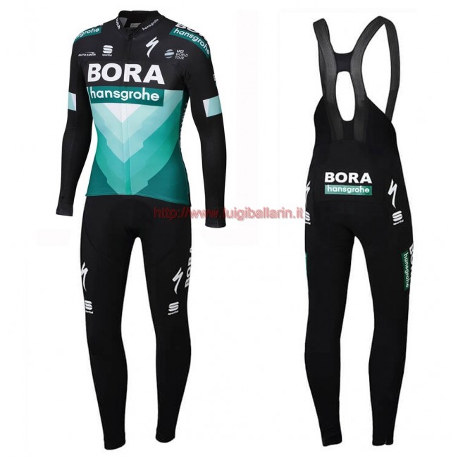 Completo Ciclismo 2019 Bora Squadre nero-verde Maglia Ciclismo Manica Lunga e Salopette Completo Ciclismo 2019 Bora Squadre nero-verde Maglia Ciclismo Manica Lunga e Salopette