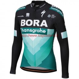 Completo Ciclismo 2019 Bora Squadre nero-verde Maglia Ciclismo Manica Lunga