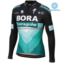 Completo Ciclismo 2019 Bora Squadre nero-verde thermique Maglia Ciclismo Manica Lunga