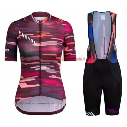Completo Ciclismo 2019 Canyon rosso donna abbigliamento Bici Completo Maglia Ciclismo Corta e Salopette