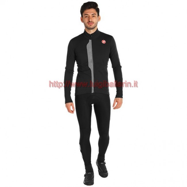 Completo Ciclismo 2019 Casteli DE Gris Maglia Ciclismo Manica Lunga e Salopette Completo Ciclismo 2019 Casteli DE Gris Maglia Ciclismo Manica Lunga e Salopette