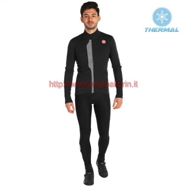 Completo Ciclismo 2019 Casteli DE Gris thermique Maglia Ciclismo Manica Lunga e Salopette Lunga Completo Ciclismo 2019 Casteli DE Gris thermique Maglia Ciclismo Manica Lunga e Salopette Lunga
