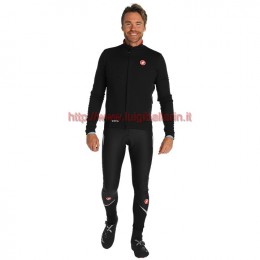 Completo Ciclismo 2019 Casteli DE nero Maglia Ciclismo Manica Lunga e Salopette