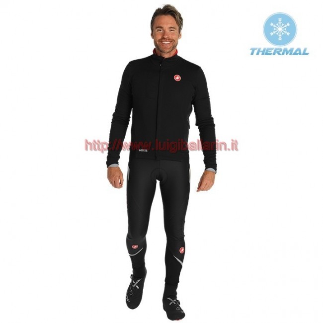 Completo Ciclismo 2019 Casteli DE nero thermique Maglia Ciclismo Manica Lunga e Salopette Lunga Completo Ciclismo 2019 Casteli DE nero thermique Maglia Ciclismo Manica Lunga e Salopette Lunga