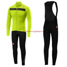 Completo Ciclismo 2019 Casteli Puro 3 giallo Maglia Ciclismo Manica Lunga e Salopette