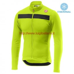 Completo Ciclismo 2019 Casteli Puro 3 giallo thermique Maglia Ciclismo Manica Lunga