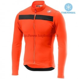 Completo Ciclismo 2019 Casteli Puro 3 Orange thermique Maglia Ciclismo Manica Lunga