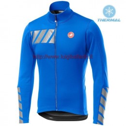 Completo Ciclismo 2019 Casteli Raddoppia 2 Blu thermique Maglia Ciclismo Manica Lunga