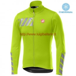 Completo Ciclismo 2019 Casteli Raddoppia 2 giallo thermique Maglia Ciclismo Manica Lunga