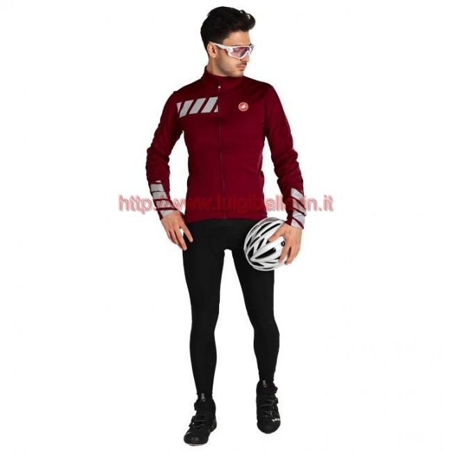 Completo Ciclismo 2019 Casteli Raddoppia 2 nero-rosso Maglia Ciclismo Manica Lunga e Salopette Completo Ciclismo 2019 Casteli Raddoppia 2 nero-rosso Maglia Ciclismo Manica Lunga e Salopette