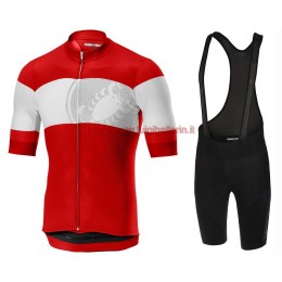 Completo Ciclismo 2019 Casteli Ruota rosso abbigliamento Bici Completo Maglia Ciclismo Corta e Salopette