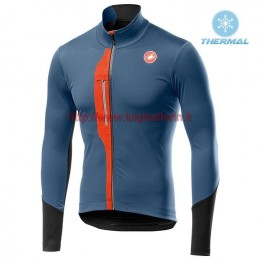 Completo Ciclismo 2019 Casteli TRAS Gris thermique Maglia Ciclismo Manica Lunga