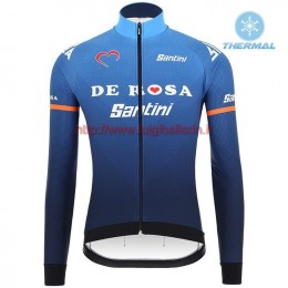 Completo Ciclismo 2019 Derosa Squadre Blu thermique Maglia Ciclismo Manica Lunga