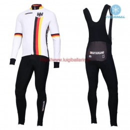 Completo Ciclismo 2019 Germany Country Squadre thermique Maglia Ciclismo Manica Lunga e Salopette Lunga