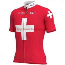 Completo Ciclismo 2019 Groupama FDJ Swiss Champion Maglia Ciclismo Manica Corta