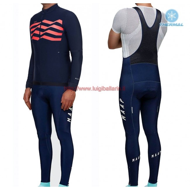 Completo Ciclismo 2019 MAAP M-Flag ultra Blu-rosso thermique Maglia Ciclismo Manica Lunga e Salopette Lunga Completo Ciclismo 2019 MAAP M-Flag ultra Blu-rosso thermique Maglia Ciclismo Manica Lunga e Salopette Lunga