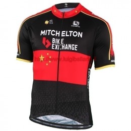 Completo Ciclismo 2019 Mitchelton-Scott Chinese Champion Maglia Ciclismo Manica Corta