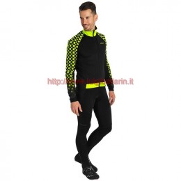 Completo Ciclismo 2019 Nalini CRIT 3L 2.0 nero-giallo Maglia Ciclismo Manica Lunga e Salopette