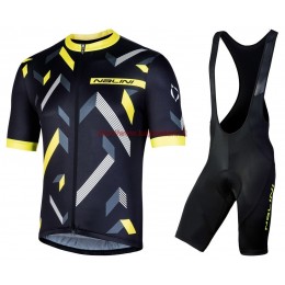 Completo Ciclismo 2019 Nalini Descesa 2.0 nero-giallo abbigliamento Bici Completo Maglia Ciclismo Corta e Salopette