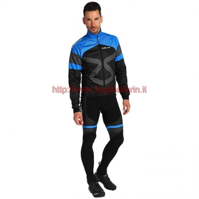 Completo Ciclismo 2019 Nalini Tuono nero-Blu Maglia Ciclismo Manica Lunga e Salopette Completo Ciclismo 2019 Nalini Tuono nero-Blu Maglia Ciclismo Manica Lunga e Salopette