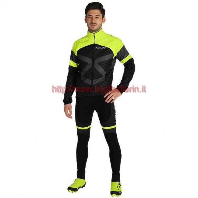 Completo Ciclismo 2019 Nalini Tuono nero-giallo Maglia Ciclismo Manica Lunga e Salopette Completo Ciclismo 2019 Nalini Tuono nero-giallo Maglia Ciclismo Manica Lunga e Salopette