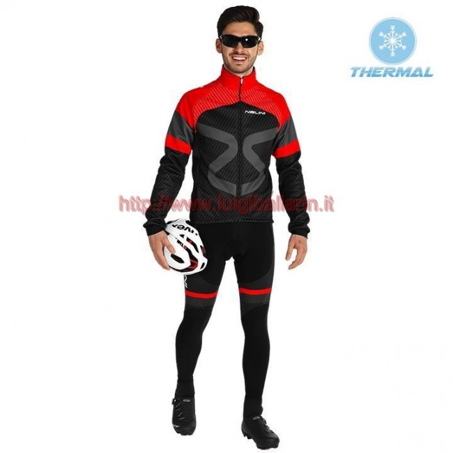 Completo Ciclismo 2019 Nalini Tuono nero-rosso thermique Maglia Ciclismo Manica Lunga e Salopette Lunga Completo Ciclismo 2019 Nalini Tuono nero-rosso thermique Maglia Ciclismo Manica Lunga e Salopette Lunga