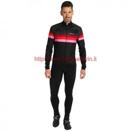Completo Ciclismo 2019 Nalini Warm 2.0 nero-rosso Maglia Ciclismo Manica Lunga e Salopette