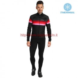 Completo Ciclismo 2019 Nalini Warm 2.0 nero-rosso thermique Maglia Ciclismo Manica Lunga e Salopette Lunga
