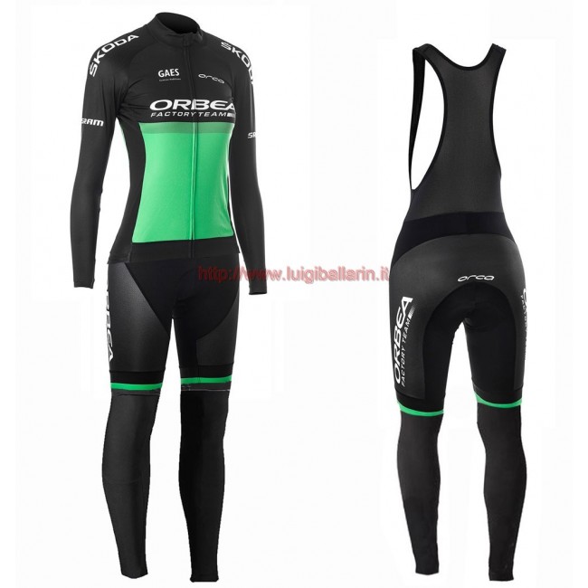 Completo Ciclismo 2019 Orbea Usine Racing donna verde Maglia Ciclismo Manica Lunga e Salopette Completo Ciclismo 2019 Orbea Usine Racing donna verde Maglia Ciclismo Manica Lunga e Salopette