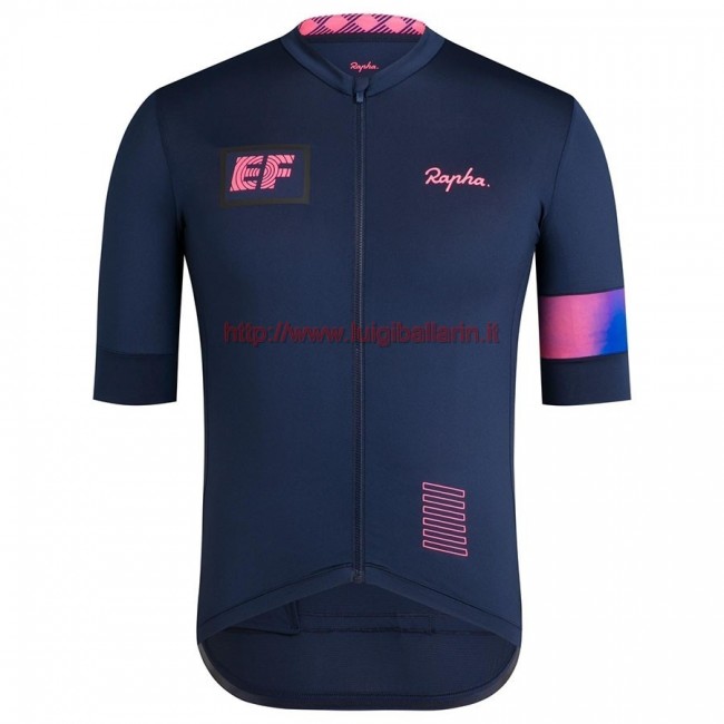 Completo Ciclismo 2019 Rapha EF Squadre Blu Maglia Ciclismo Manica Corta Completo Ciclismo 2019 Rapha EF Squadre Blu Maglia Ciclismo Manica Corta
