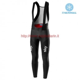 Completo Ciclismo 2019 SKY Squadre nero-Blu Salopette Lunga Ciclismo thermique