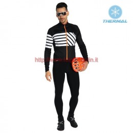 Completo Ciclismo 2019 Santini Svolta nero thermique Maglia Ciclismo Manica Lunga e Salopette Lunga