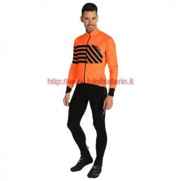 Completo Ciclismo 2019 Santini Svolta Orange Maglia Ciclismo Manica Lunga e Salopette