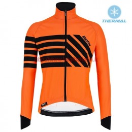 Completo Ciclismo 2019 Santini Svolta Orange thermique Maglia Ciclismo Manica Lunga