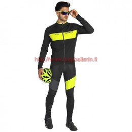 Completo Ciclismo 2019 Scott RC FF nero-giallo Maglia Ciclismo Manica Lunga e Salopette