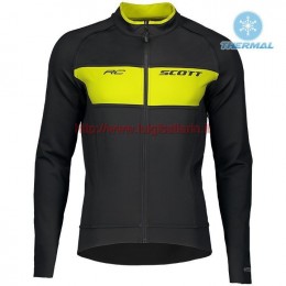 Completo Ciclismo 2019 Scott RC FF nero-giallo thermique Maglia Ciclismo Manica Lunga