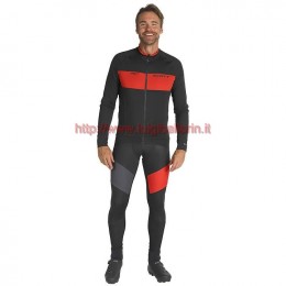 Completo Ciclismo 2019 Scott RC FF nero-rosso Maglia Ciclismo Manica Lunga e Salopette