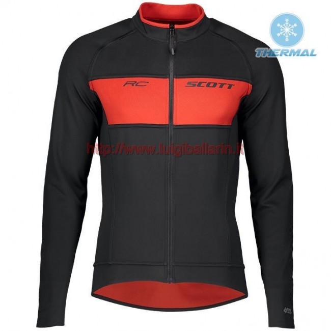 Completo Ciclismo 2019 Scott RC FF nero-rosso thermique Maglia Ciclismo Manica Lunga Completo Ciclismo 2019 Scott RC FF nero-rosso thermique Maglia Ciclismo Manica Lunga