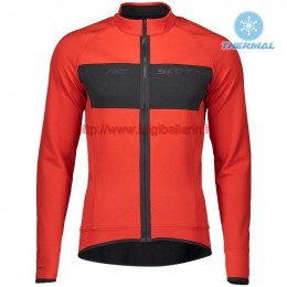 Completo Ciclismo 2019 Scott RC FF rosso thermique Maglia Ciclismo Manica Lunga