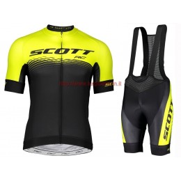 Completo Ciclismo 2019 Scott RC giallo-nero abbigliamento Bici Completo Maglia Ciclismo Corta e Salopette