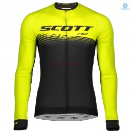 Completo Ciclismo 2019 Scott RC nero-giallo thermique Maglia Ciclismo Manica Lunga