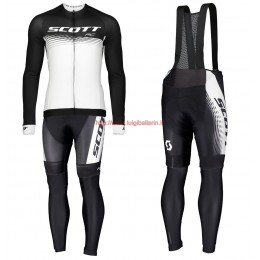 Completo Ciclismo 2019 Scott RC nero-bianca Maglia Ciclismo Manica Lunga e Salopette