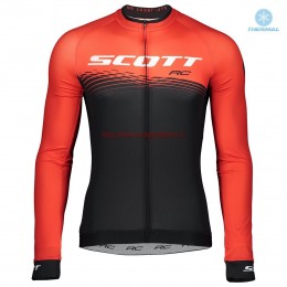 Completo Ciclismo 2019 Scott-RC PRO nero-rosso thermique Maglia Ciclismo Manica Lunga