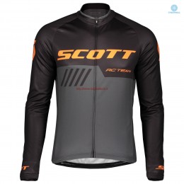 Completo Ciclismo 2019 Scott-RC-Squadre nero-Gris-Orange thermique Maglia Ciclismo Manica Lunga
