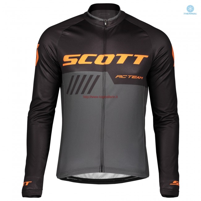 Completo Ciclismo 2019 Scott-RC-Squadre nero-Gris-Orange thermique Maglia Ciclismo Manica Lunga Completo Ciclismo 2019 Scott-RC-Squadre nero-Gris-Orange thermique Maglia Ciclismo Manica Lunga
