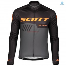 Completo Ciclismo 2019 Scott RC Squadre nero-Orange thermique Maglia Ciclismo Manica Lunga