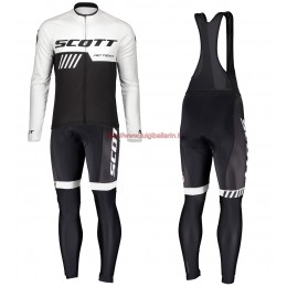 Completo Ciclismo 2019 Scott-RC-Squadre nero-bianca Maglia Ciclismo Manica Lunga e Salopette